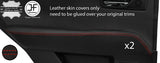 RED STITCH 2X REAR DOOR ARMREST LEATHER COVERS FITS LEXUS RX450h RX350 10-15