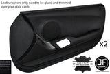 BLACK STITCH 2X FULL DOOR CARD LEATHER COVER FOR TOYOTA SUPRA MK4 93-02 STYLE 2