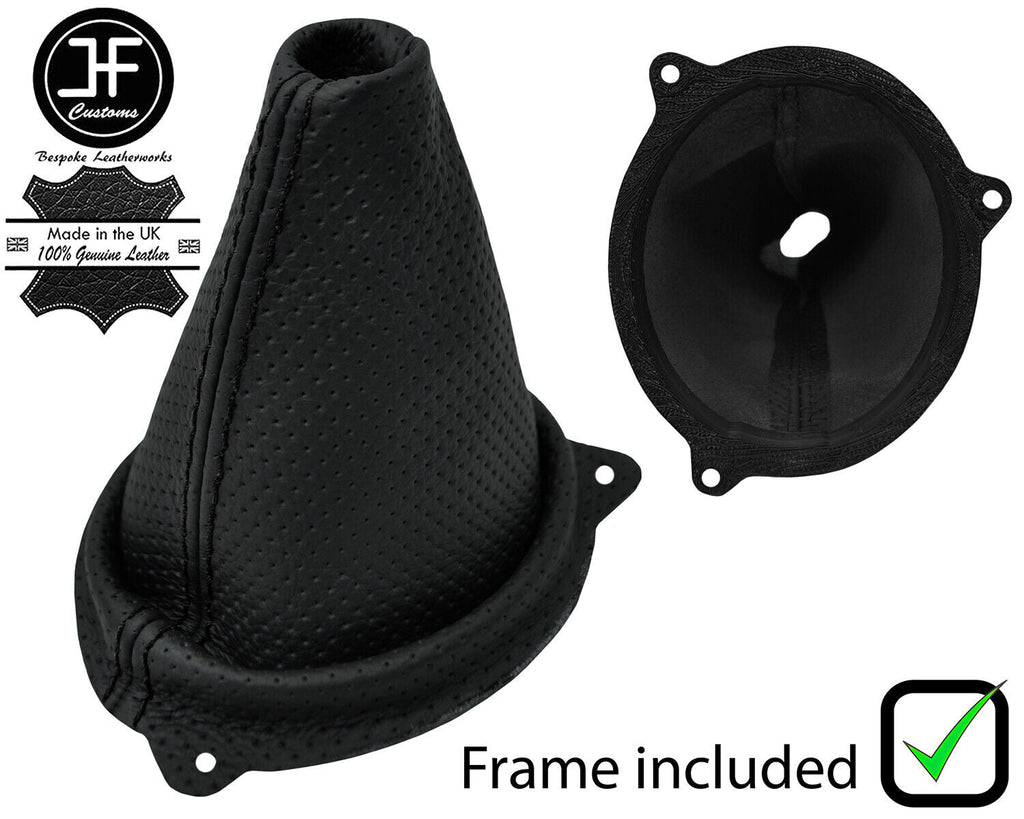 BLACK STITCH PERFORATED LEATHER GEAR GAITER +PLASTIC FRAME FOR MG ZT ZT-T 99-05