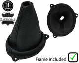 BLACK STITCH PERFORATED LEATHER GEAR GAITER +PLASTIC FRAME FOR MG ZT ZT-T 99-05