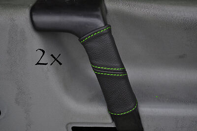 green stitch FITS VW T4 TRANSPORTER CARAVELLE 2X DOOR HANDLE LEATHER COVERS
