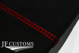RED LUX-STITCH LEATHER 2X REAR DOOR COVERS FOR LAND ROVER DEFENDER  110 STYLE2