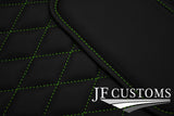 GREEN DIAMOND STITCH VINYL 4X TAILORED FLOOR CARPET FOR BMW MINI S R56 07-14 JF1