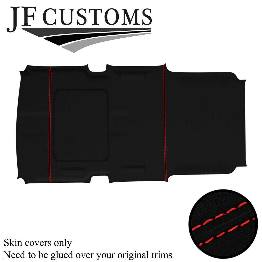 RED STITCH LUXE-SUEDE SUNROOF HEADLINER COVER FITS HUMMER H3 05-11 STYLE 1