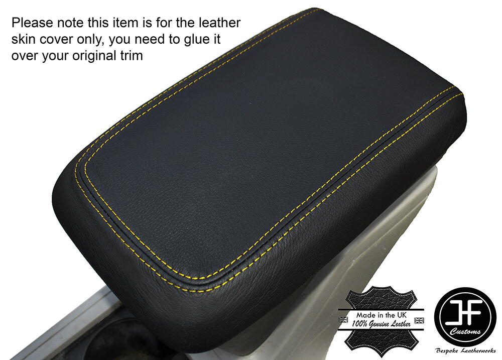 YELLOW STITCHING LEATHER ARMREST SKIN COVER FITS VAUXHALL OPEL ANTARA 2011-2016