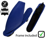 BLUE REAL LEATHER HANDBRAKE GAITER+PLASTIC FRAME FOR ROVER 75 1999-2005