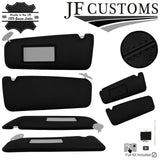 BLACK CROSS STITCH ITALIAN LEATHER 2X SUN VISOR COVERS FITS BMW E31 90-99
