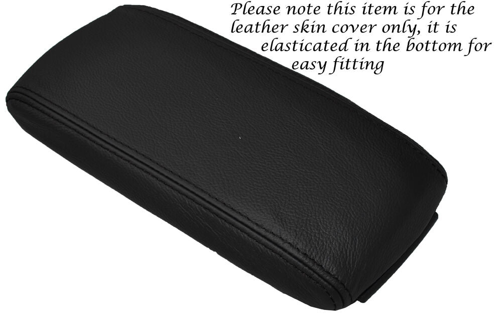 BLACK STITCH LEATHER ARMREST ELASTICATED SKIN COVER FITS AUDI A3 8P S3 03-12