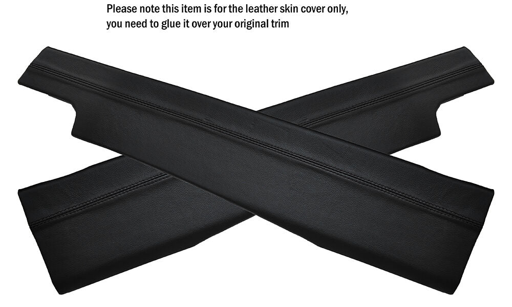 BLACK STITCH 2X CENTER CONSOLE SIDE TRIM SKIN COVERS FITS NISSAN GT-R R35 09-15