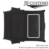 RED STITCH D GREY SUEDE SUNROOF HEADLINER COVER FOR FIAT 500 & ABARTH 07-15 3DR