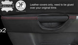 RED STITCH 2X FRONT DOOR ARMREST TRIM LEATHER COVERS FOR MAZDA 3 03-09 5 DOOR