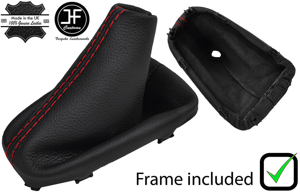 RED STITCH LEATHER GEAR GAITER WITH PLASTIC FRAME FOR CITROEN C3 DS3 10-15