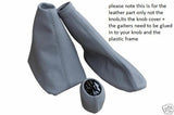 FITS RENAULT LAGUNA GEAR KNOB COVER AND GAITORS GREY LEATHER CUSTOM NEW