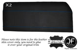 BLUE STITCH 2X FRONT DOOR CARD SKIN COVERS FITS FORD ESCORT MK1 COUPE 2 DOOR