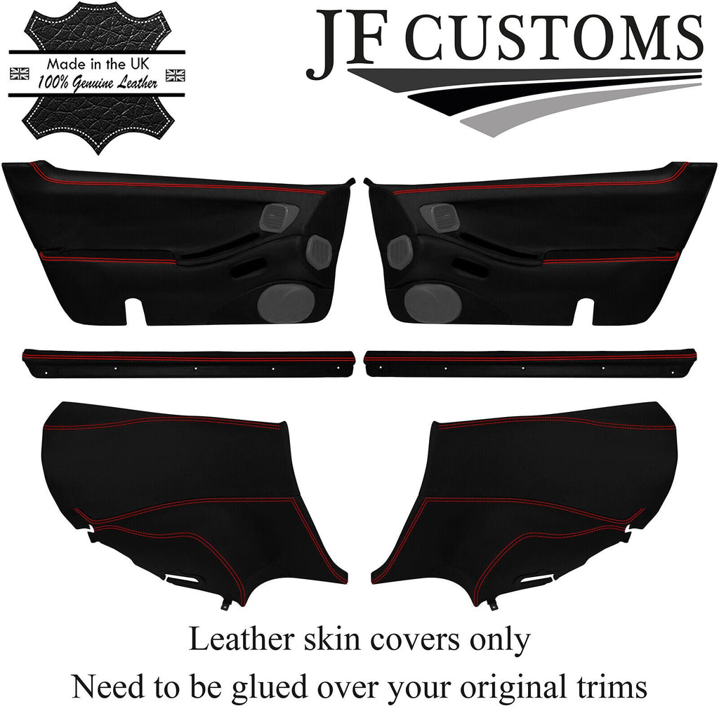 RED STITCH ITALIAN LEATHER COVERS FOR NISSAN 300ZX Z32 DOOR RECOVERY KIT