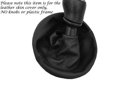 BLACK STITCHING FITS VW T6 TRANSPORTER CARAVELLE 2009+ LEATHER GEAR GAITER ONLY