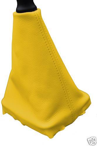 FITS PEUGEOT 307 GEAR GAITER REAL YELLOW LEATHER QUALITY CUSTOM NEW MADE IN UK