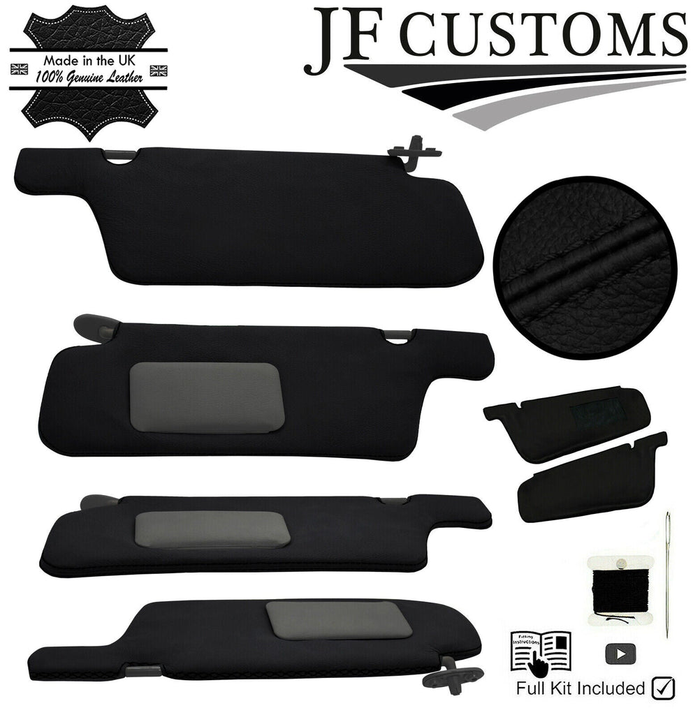 BLACK  CROSS STITCH 2X SUN VISOR COVERS FOR NISSAN SKYLINE R33 GTR GT-T 93-98