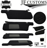 BLACK  CROSS STITCH 2X SUN VISOR COVERS FOR NISSAN SKYLINE R33 GTR GT-T 93-98