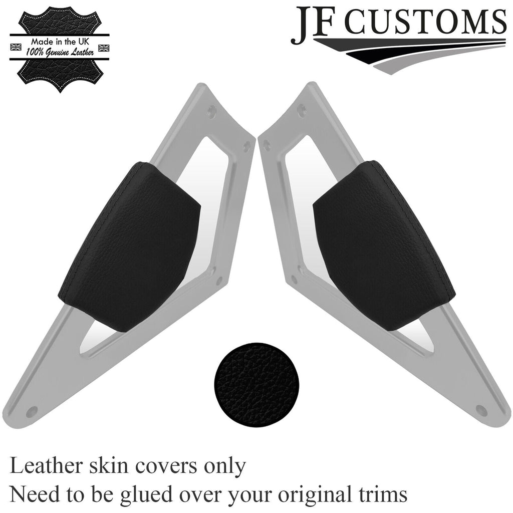 BLACK LEATHER 2X CONSOLE KNEE PAD TRIM COVERS FOR AUDI TT MK1 1998-2006
