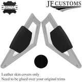 BLACK LEATHER 2X CONSOLE KNEE PAD TRIM COVERS FOR AUDI TT MK1 1998-2006