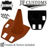 TAN LEATHER GEAR + BASE COVERS WITH PLASTIC FRAMES FOR TRIUMPH STAG 70-77