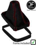 RED STITCH LEATHER GEAR GAITER+PLASTIC FRAME FOR CHEVROLET CAPTIVA 2006-2011
