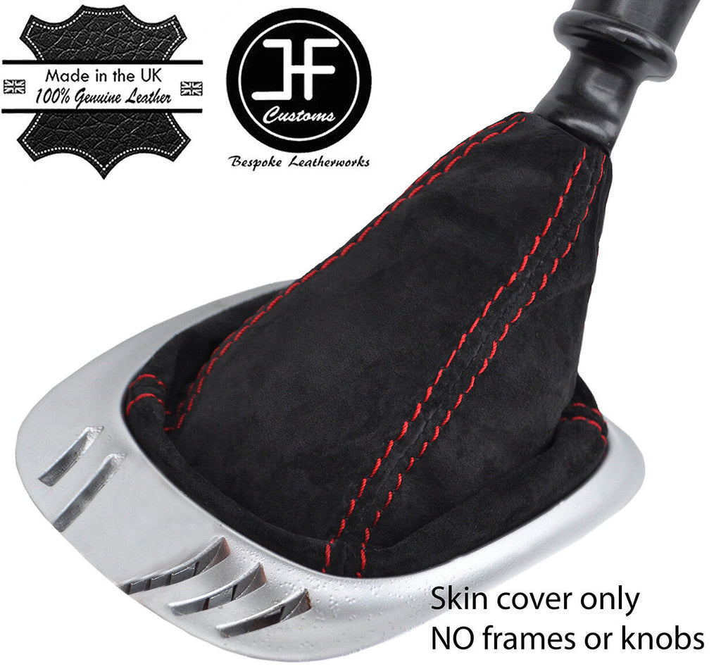 RED STITCHING REAL SUEDE GEAR GAITER FITS VW SHARAN MK1 1995-2000 CUSTOM NEW
