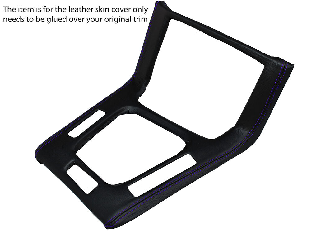 PURPLE STITCH GEAR SURROUND LEATHER SKIN COVER FITS BMW 3 SERIES  E36 1991-1998
