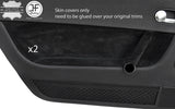 BLACK STITCHING 2X FRONT DOOR CARD SUEDE COVERS FITS AUDI TT MK1 1998-2006