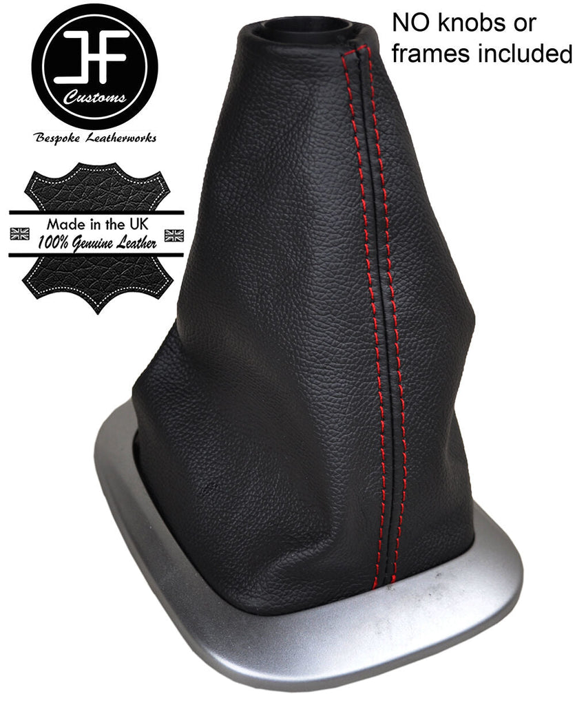 RED STITCHING MANUAL LEATHER GEAR GAITER FITS TOYOTA YARIS 2012-2015 CUSTOM NEW