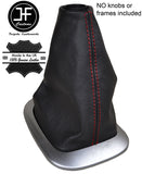 RED STITCHING MANUAL LEATHER GEAR GAITER FITS TOYOTA YARIS 2012-2015 CUSTOM NEW