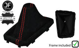 RED  STITCH SUEDE AUTOMATIC DSG GEAR GAITER+FRAME FOR SEAT LEON MK3 FL 17-18