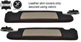 RED STITCH 2X SUN VISORS REAL LEATHER COVERS FOR MERCEDES SL CLASS R129 89-02