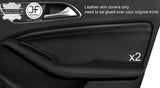 BLACK STITCH 2X FRONT DOOR CARD TRIM LEATHER COVER FOR MERCEDES GLA CLASS 14-18