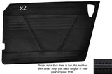BLACK STITCH 2X FULL DOOR CARD LEATHER SKIN COVERS FITS MG MG MIDGET CUSTOM NEW