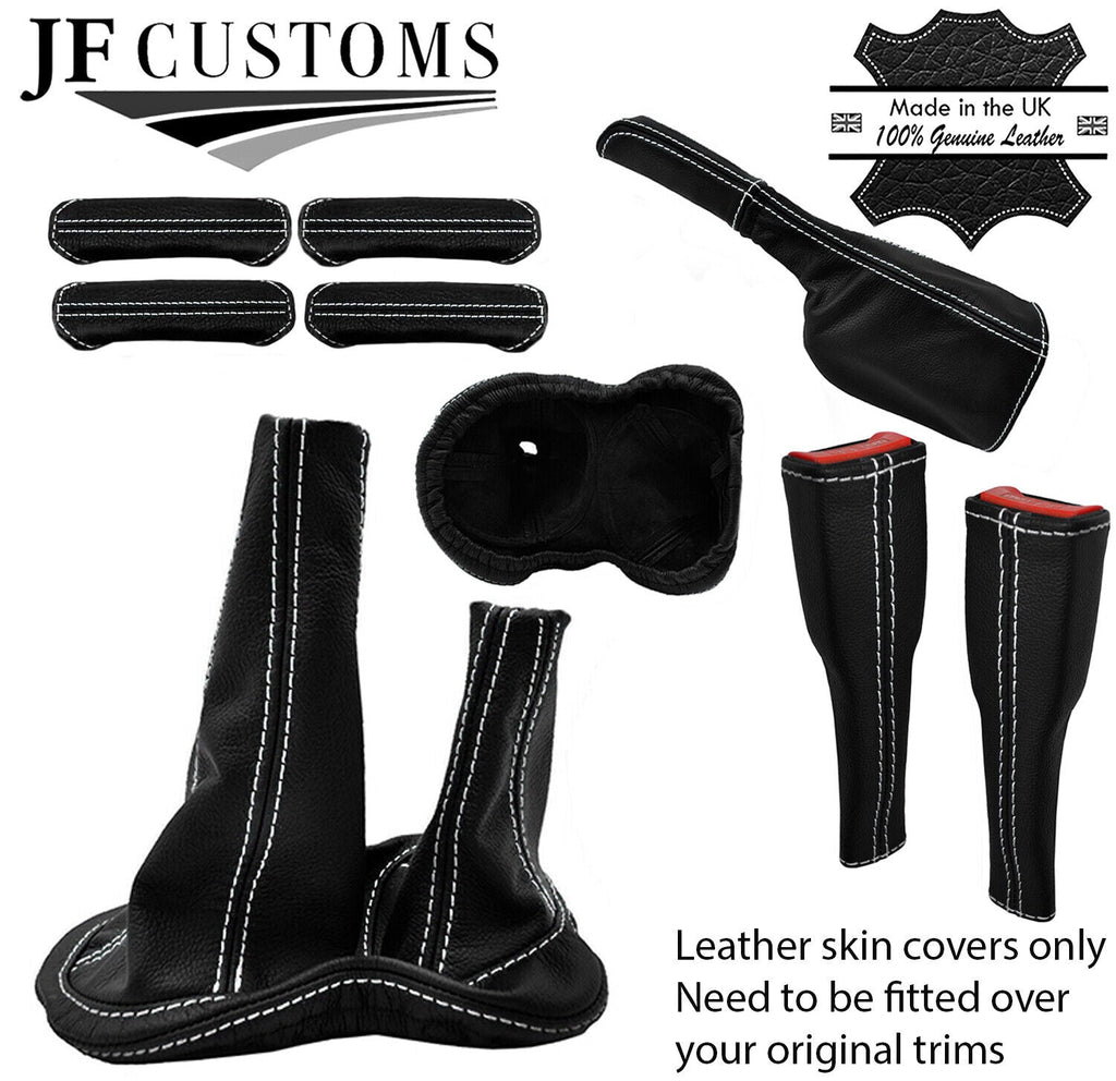WHITE STITCH LEATHER COVERS FOR DEFENDER 90 83-06 INTERIOR RECOVERY STARTER KIT