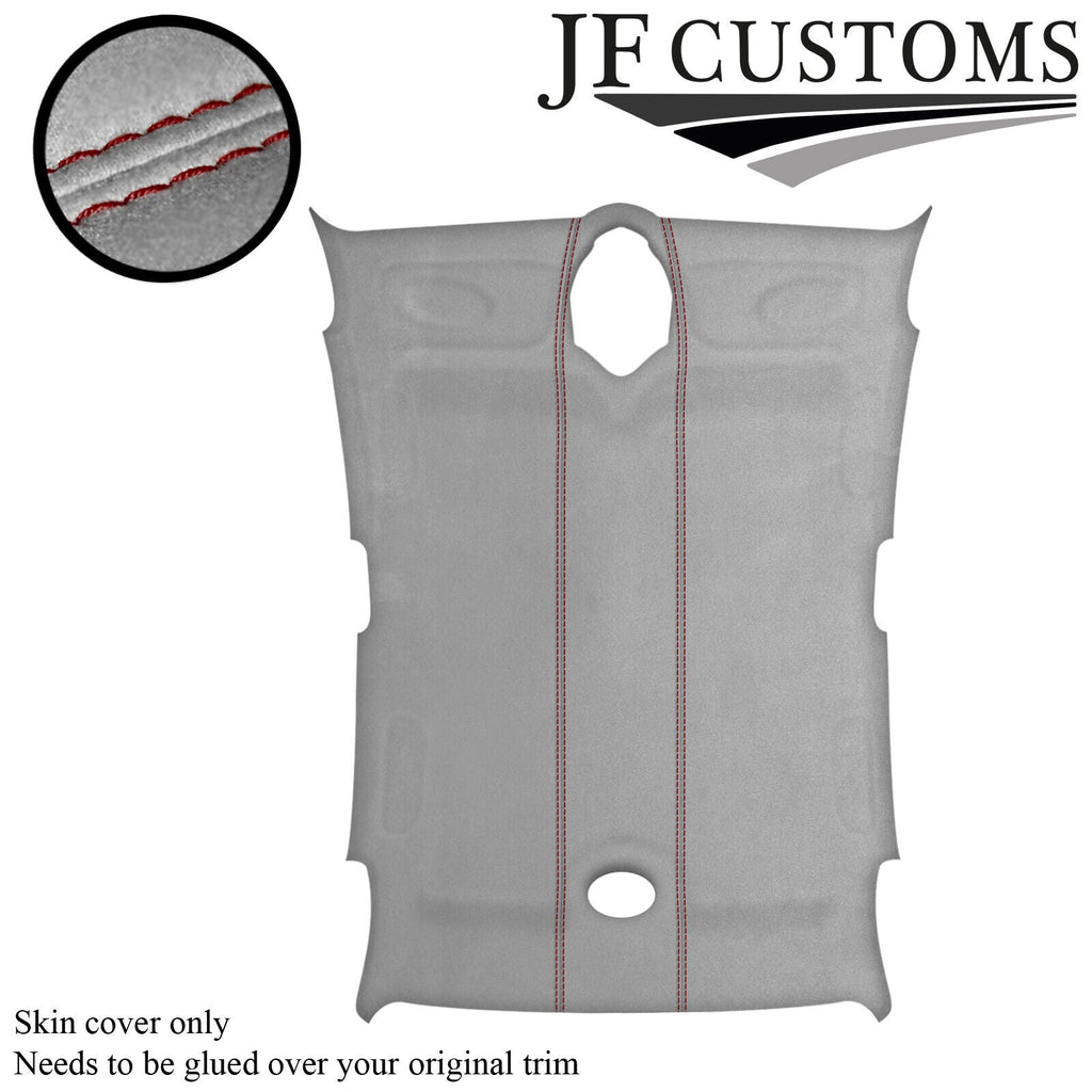 D RED STITCH L GREY LUXE- SUEDE ROOF HEADLINER COVER FOR ROVER 75 1999-2005