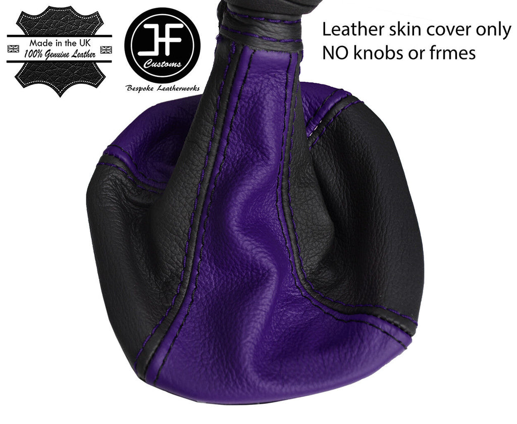 BLACK & PURPLE AUTO AUTOMATIC REAL LEATHER GEAR GAITER FOR IVECO DAILY 2007-2014