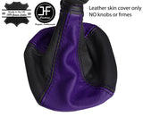 BLACK & PURPLE AUTO AUTOMATIC REAL LEATHER GEAR GAITER FOR IVECO DAILY 2007-2014