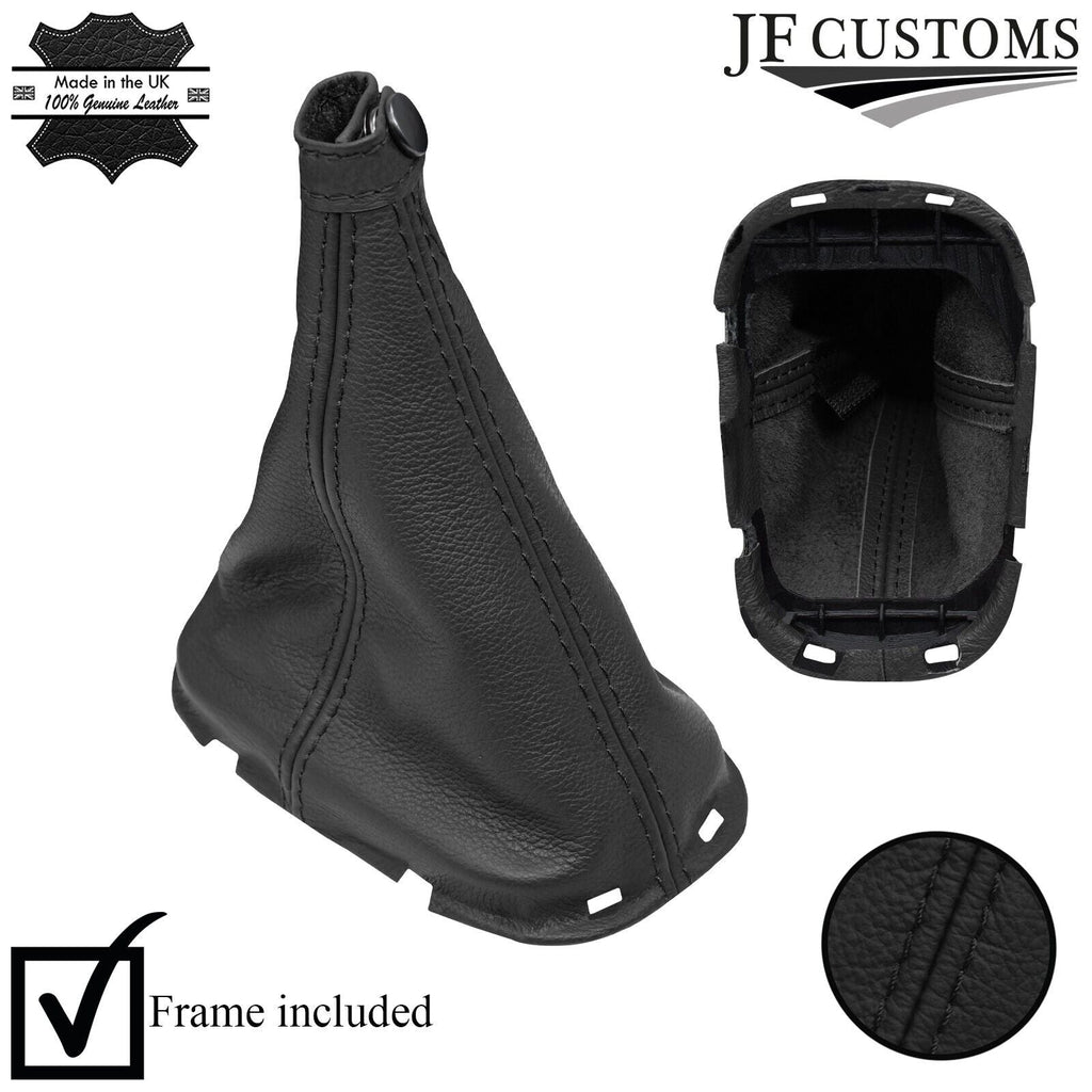 BLACK LEATHER GEAR GAITER+PLASTIC FRAME FOR HYUNDAI ACCENT MK3 MC 05-11