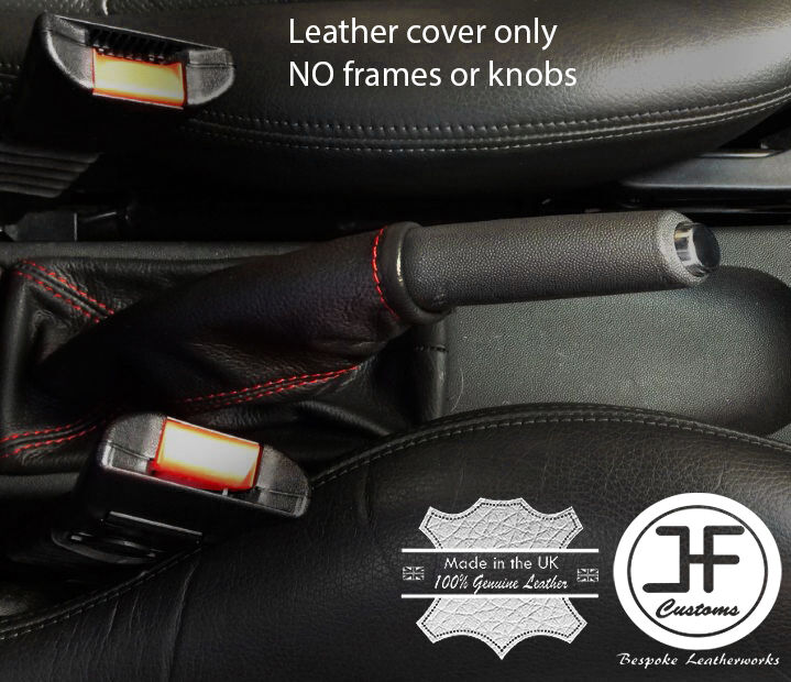 RED STITCHING REAL LEATHER HANDBRAKE GAITER FITS VAUXHALL OPEL CORSA C 00-06