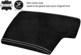 WHITE STITCHING REAL SUEDE ARMREST LID COVER FOR FOR BMW E90 E91 E92 E93 06-12
