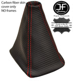 RED  STITCH CARBON VINYL GEAR GAITER FITS MITSUBISHI LANCER EVO IV V VI COLT