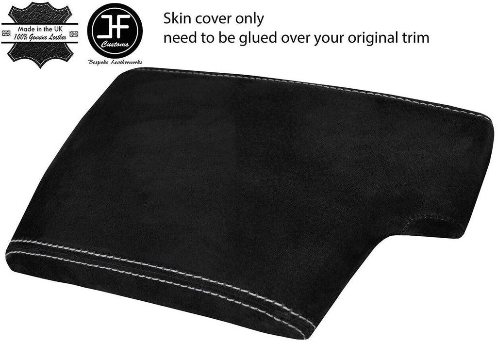 GREY STITCHING REAL SUEDE ARMREST LID COVER FOR BMW E81 E82 E87 E88 05-12