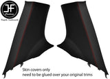 RED STITCH 2X REAR C PILLAR CARBON VINYL COVER FOR MITSUBISHI EVO 10 X 08-16