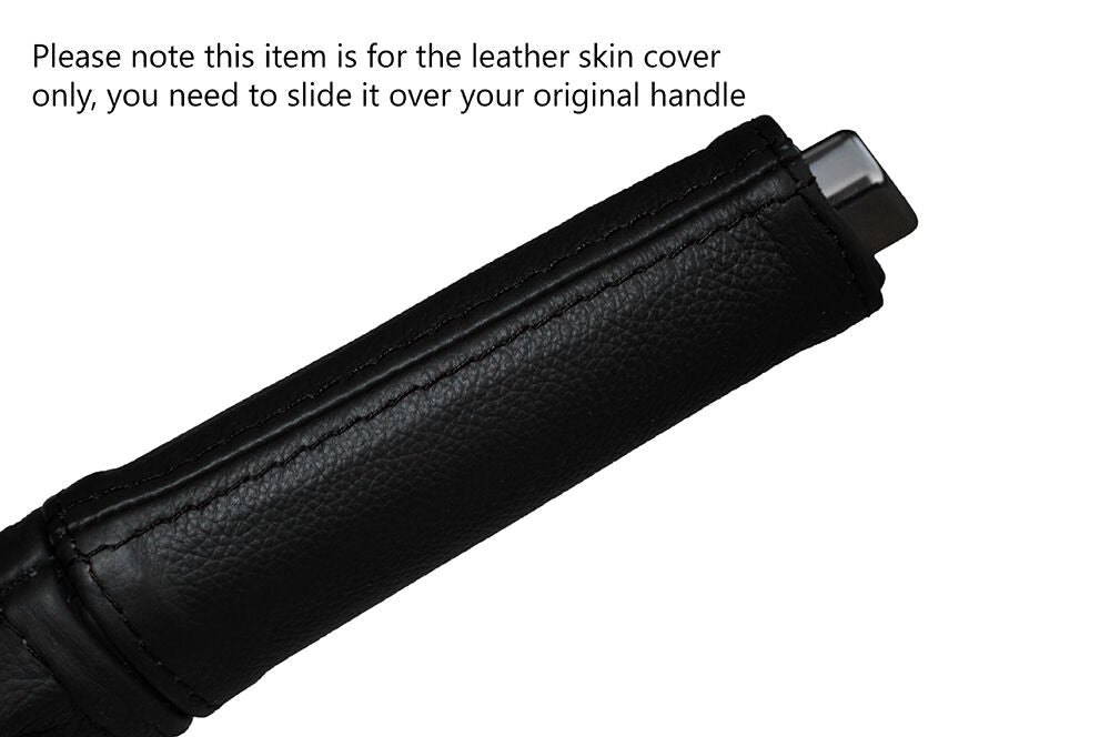 BLACK STITCH HANDBRAKE HANDLE LEATHER SKIN COVER FITS VW BEETLE 2012-2016