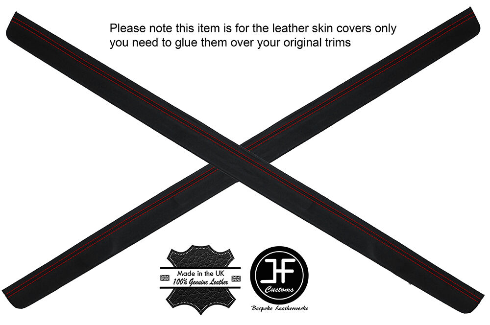 RED STITCHING 2X DOOR SILL TRIM LEATHER COVERS FITS MAZDA RX8 2003-2012