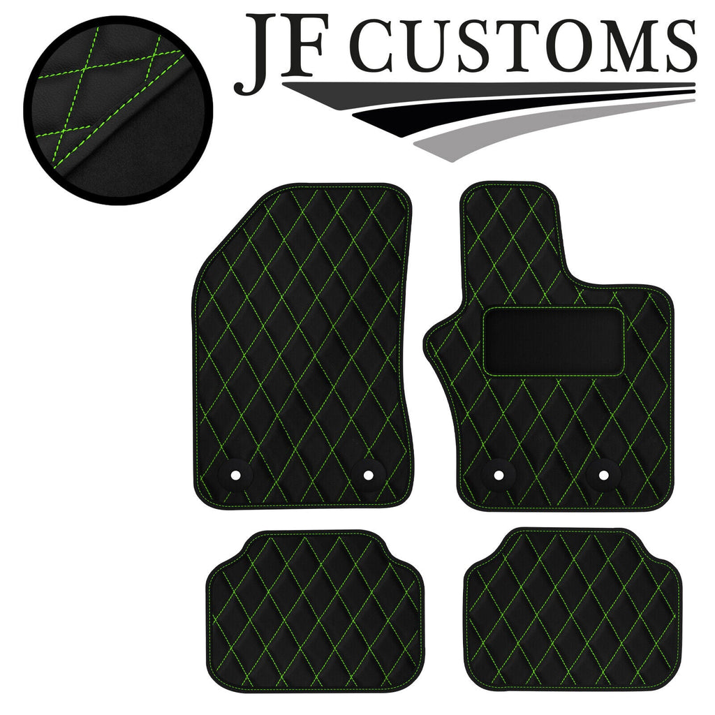 GREEN DIAMOND STITCH VINYL 4X TAILORED FLOOR CARPET FOR JEEP RENEGADE 15-21 JF1