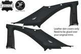 BLACK & BLACK 2X B C PILLAR LEATHER COVER FITS NISSAN SKYLINE GTS GTR R33 93-98